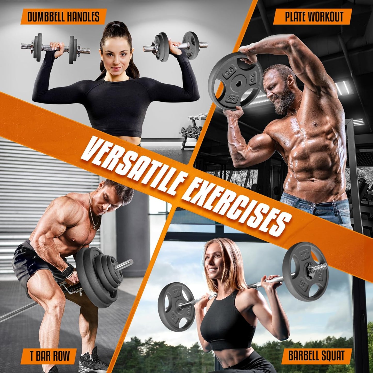 Yes4All 1 Inch Grip Cast Iron Weight Plates for Dumbbells â€“ Standard Weight Plates - 10lb - Single