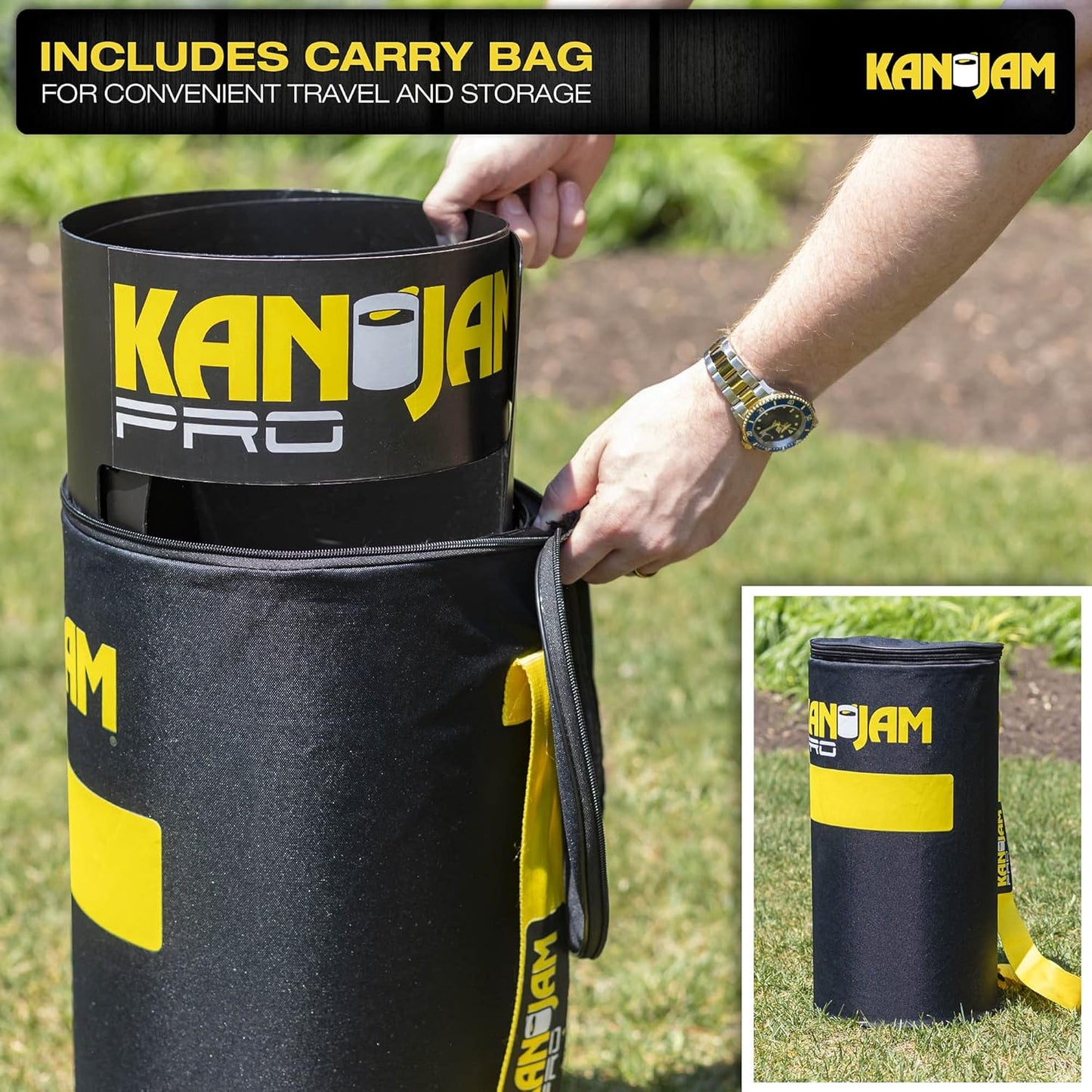 Kan Jam Original Disc Toss Game - Kan Jam Rookie, PRO and To-Go Disc Golf Sets with Illuminate LED Frisbee Versions,Black