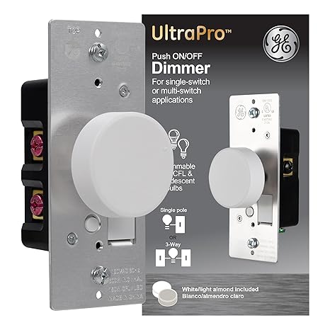 Universal Rotary Dimmer Switch – Push On/Off Control for LED, CFL, and Incandescent Lighting - Yalz Store