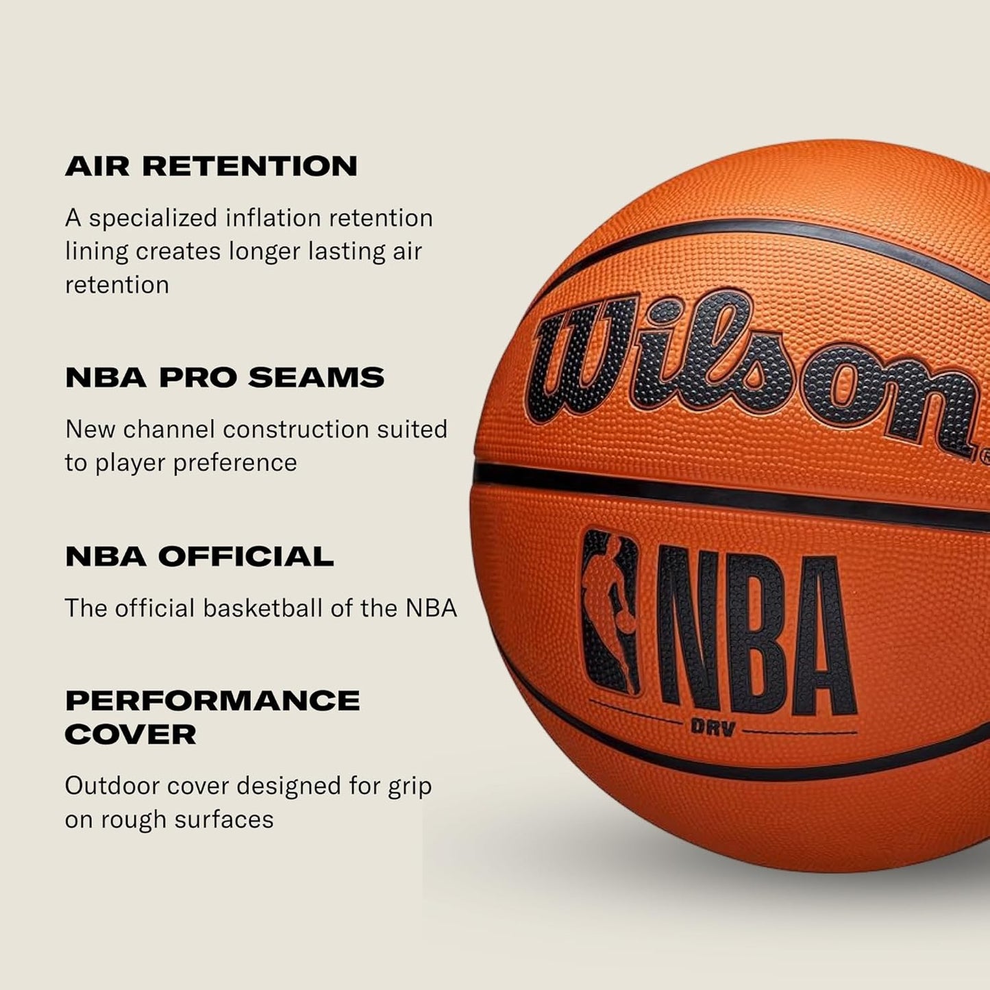 WILSON NBA DRV Series Basketball - DRV, Brown, Size 7 - 29.5"
