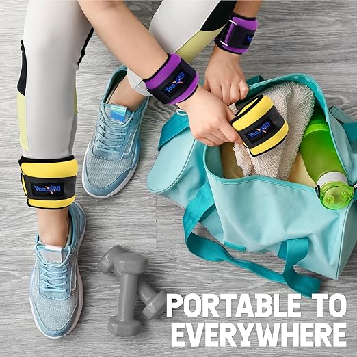Adjustable Ankle & Wrist Weights – Pair Set (2–10 lbs) - Yalz Store