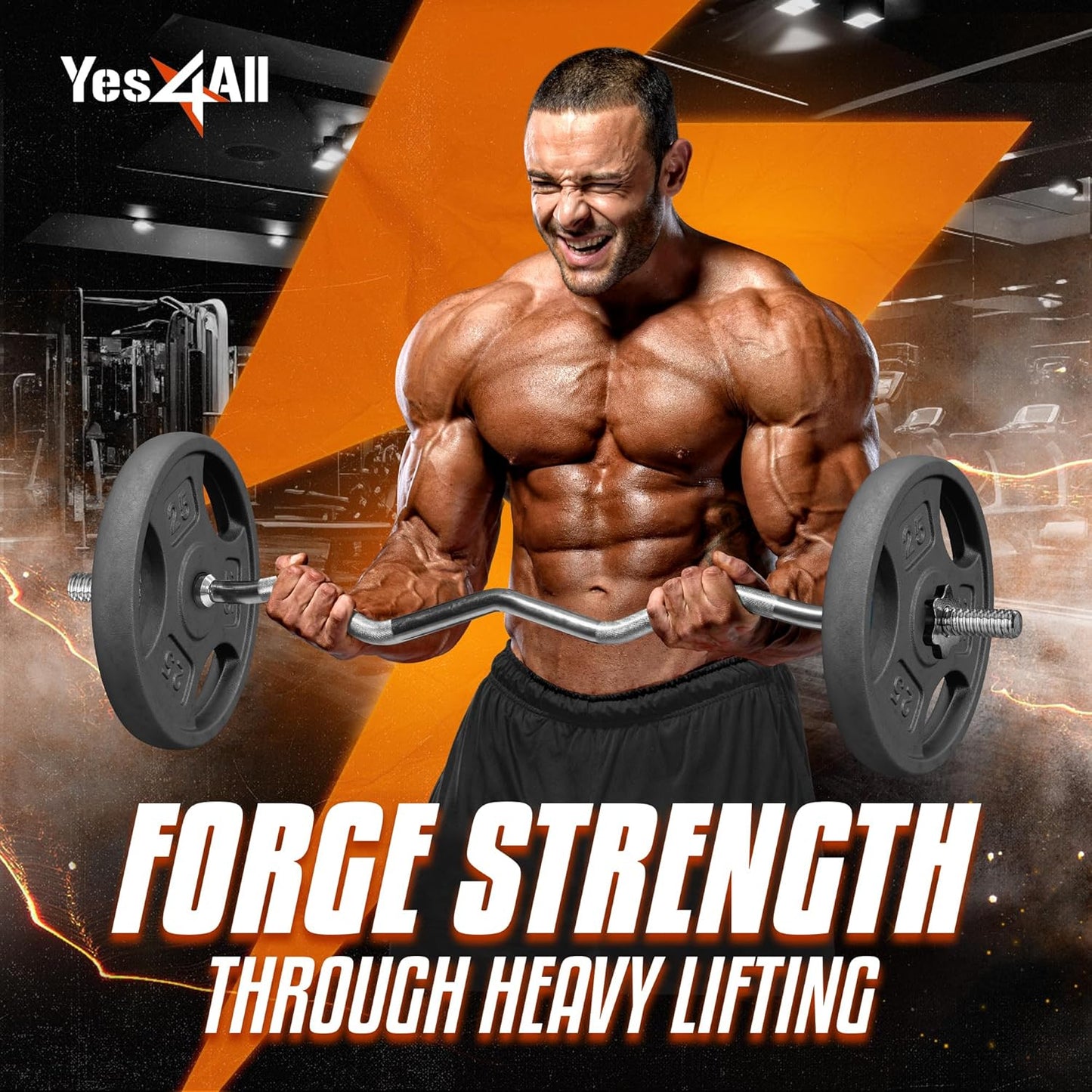 Yes4All 1 Inch Grip Cast Iron Weight Plates for Dumbbells â€“ Standard Weight Plates - 10lb - Single