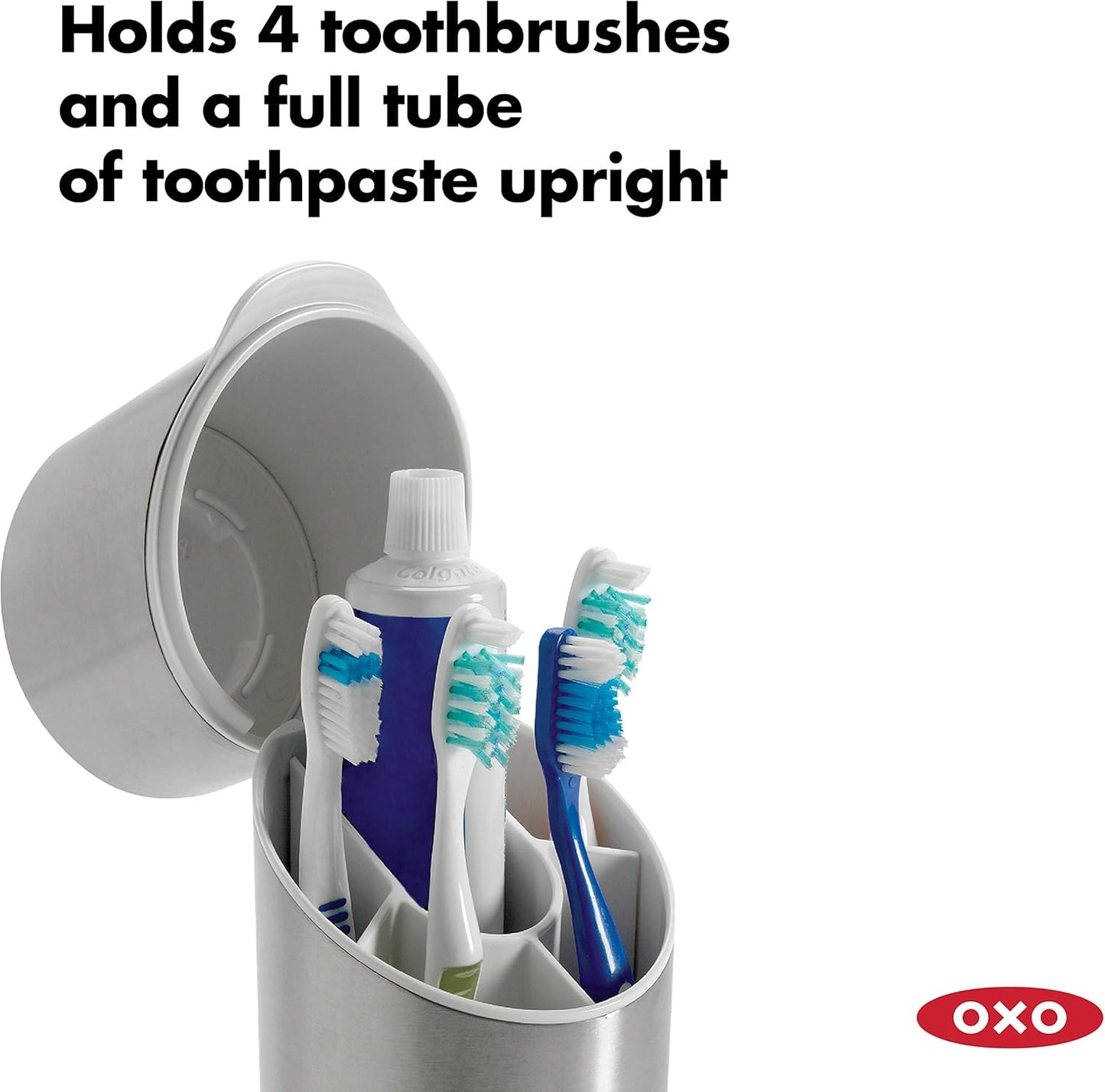OXO Good Grips Stainless Steel Toothbrush Organizer 9.75 Inch