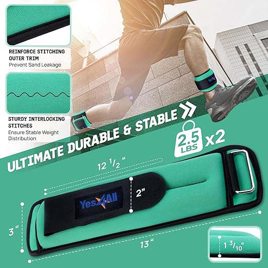 Adjustable Ankle & Wrist Weights – Pair (2–10 lbs) - Yalz Store