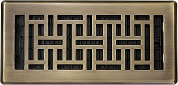 Decorative Floor Register Vent Cover – 4" x 14" Satin Brass Finish - Yalz Store