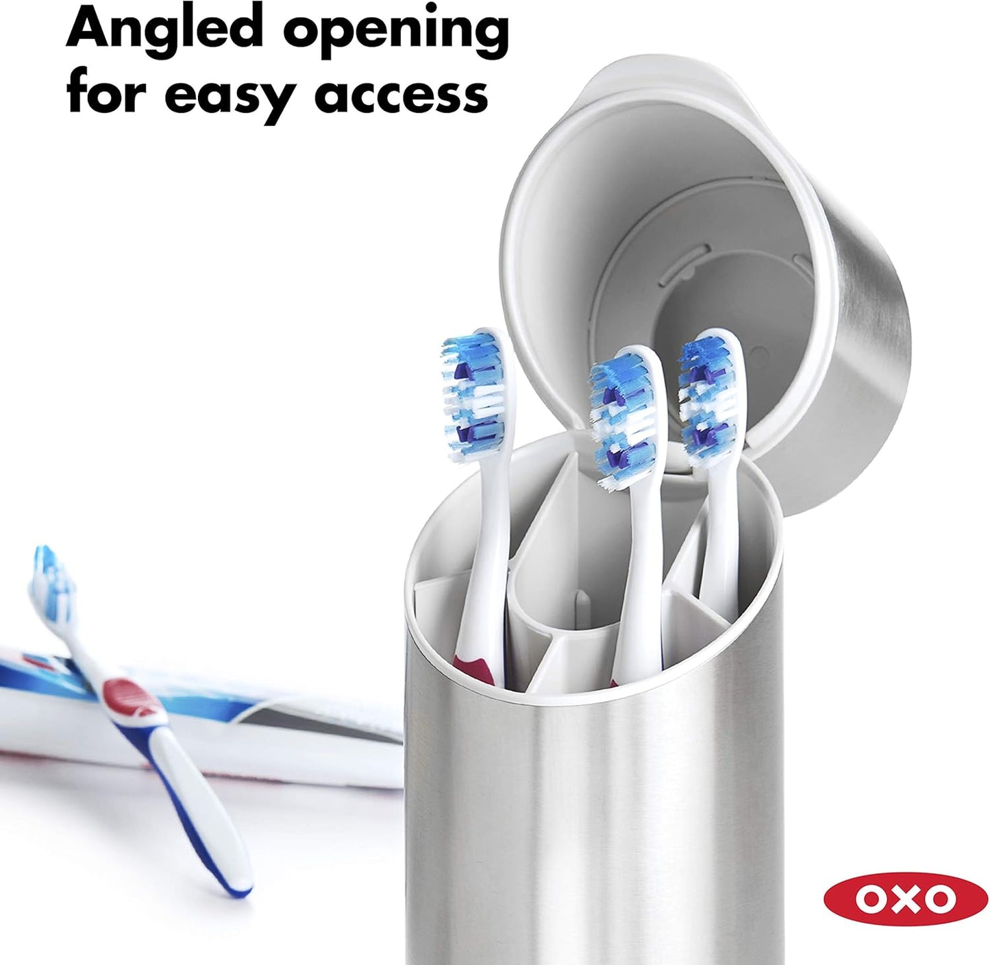 OXO Good Grips Stainless Steel Toothbrush Organizer 9.75 Inch