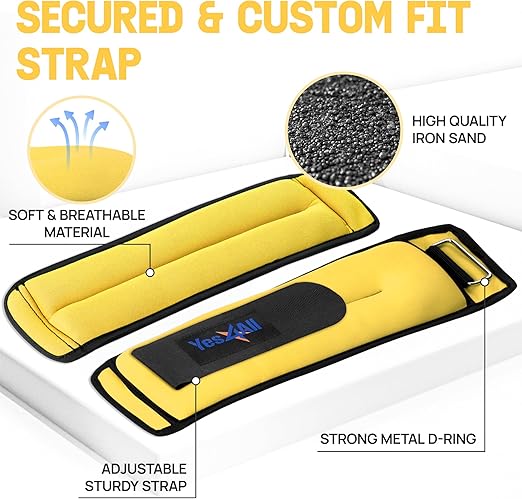 Adjustable Ankle & Wrist Weights – Pair Set (2–10 lbs) - Yalz Store