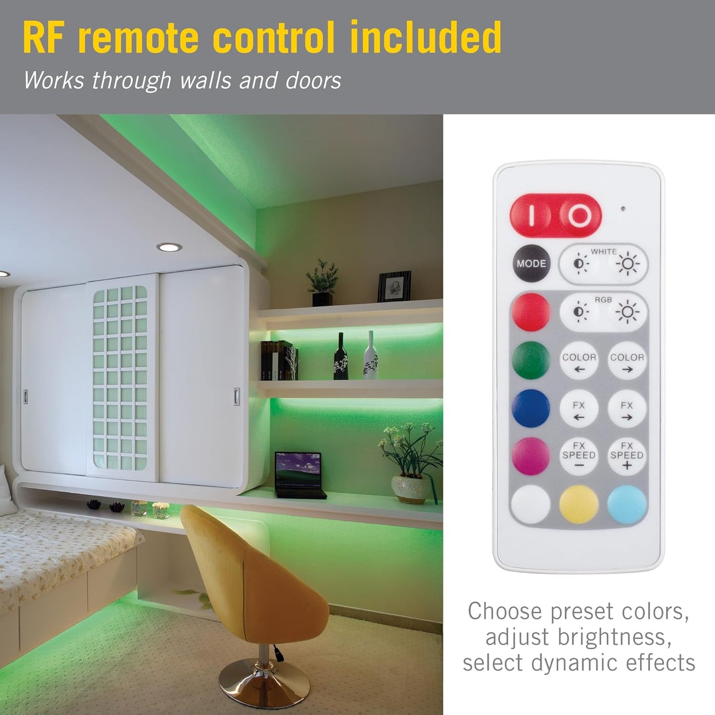 RGBW LED Strip Light Remote Controller 24V – Wireless Control for RGB + White LED Strip Lights - Yalz Store