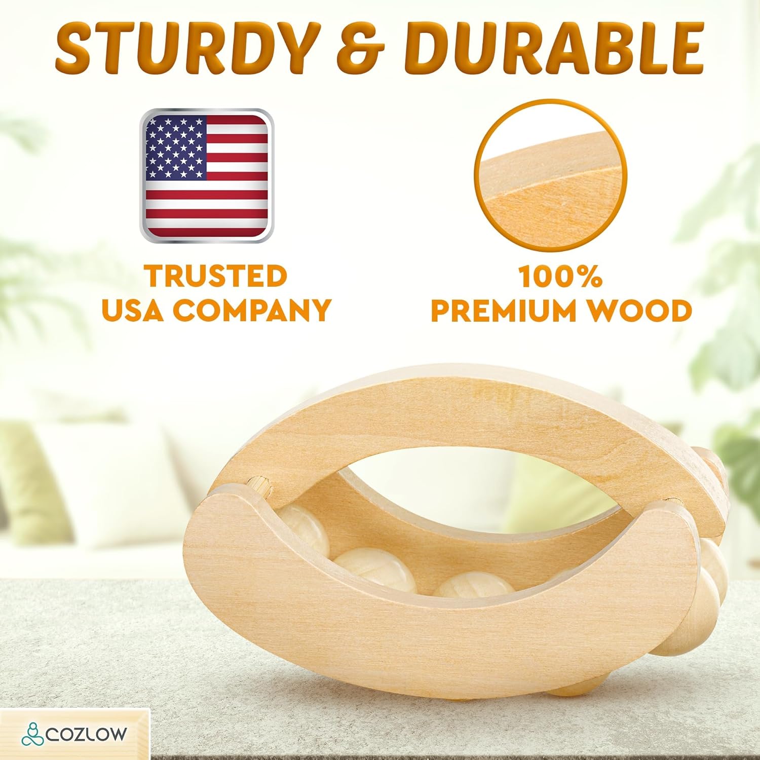 Wooden Massage Ball Roller (Handheld Massager for Back, Neck, Arms, Legs, and Feet) - Yalz Store