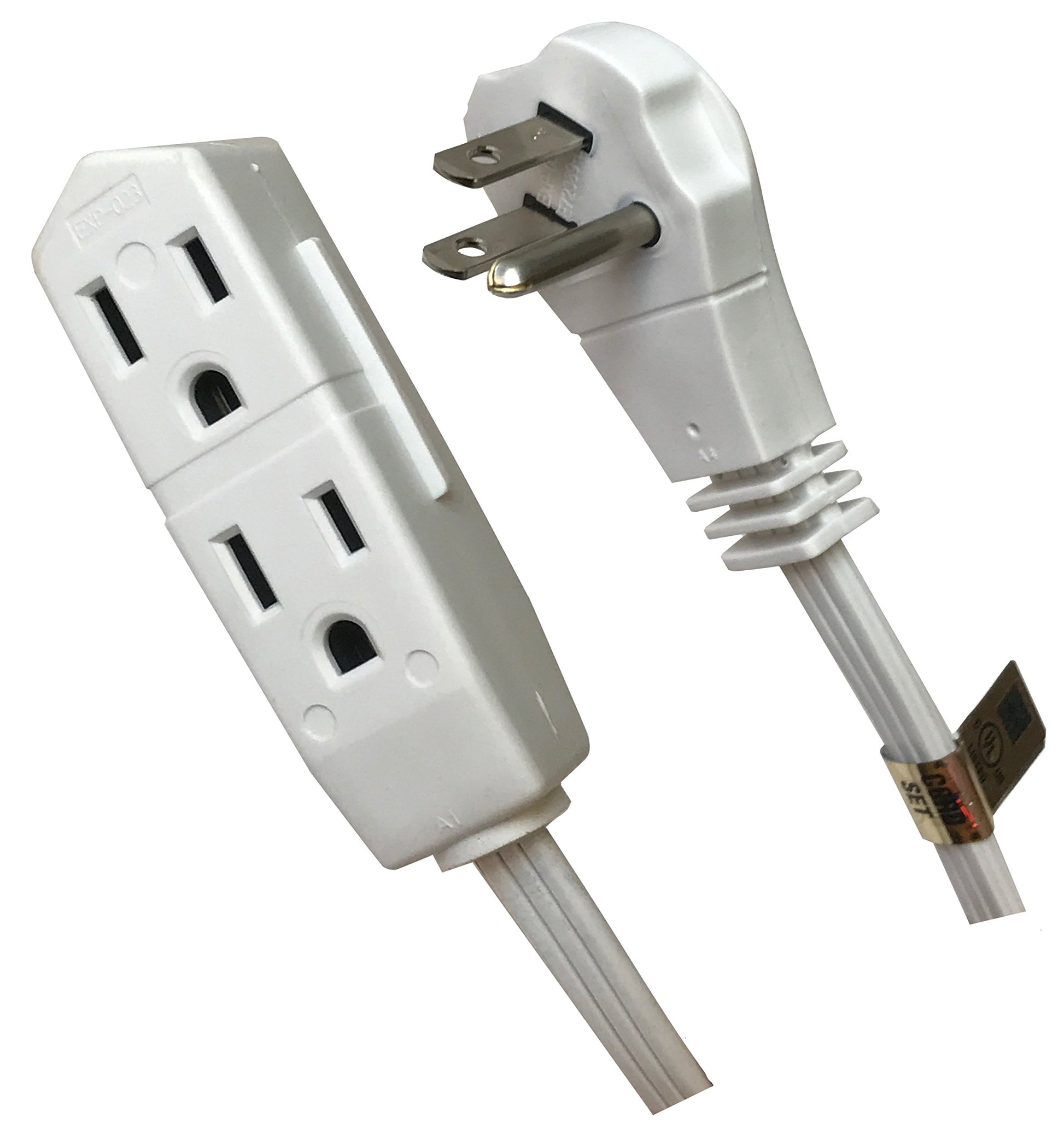 3-Outlet Indoor Extension Cord – Slim Plug Power Strip for Home and Office Use - Yalz Store