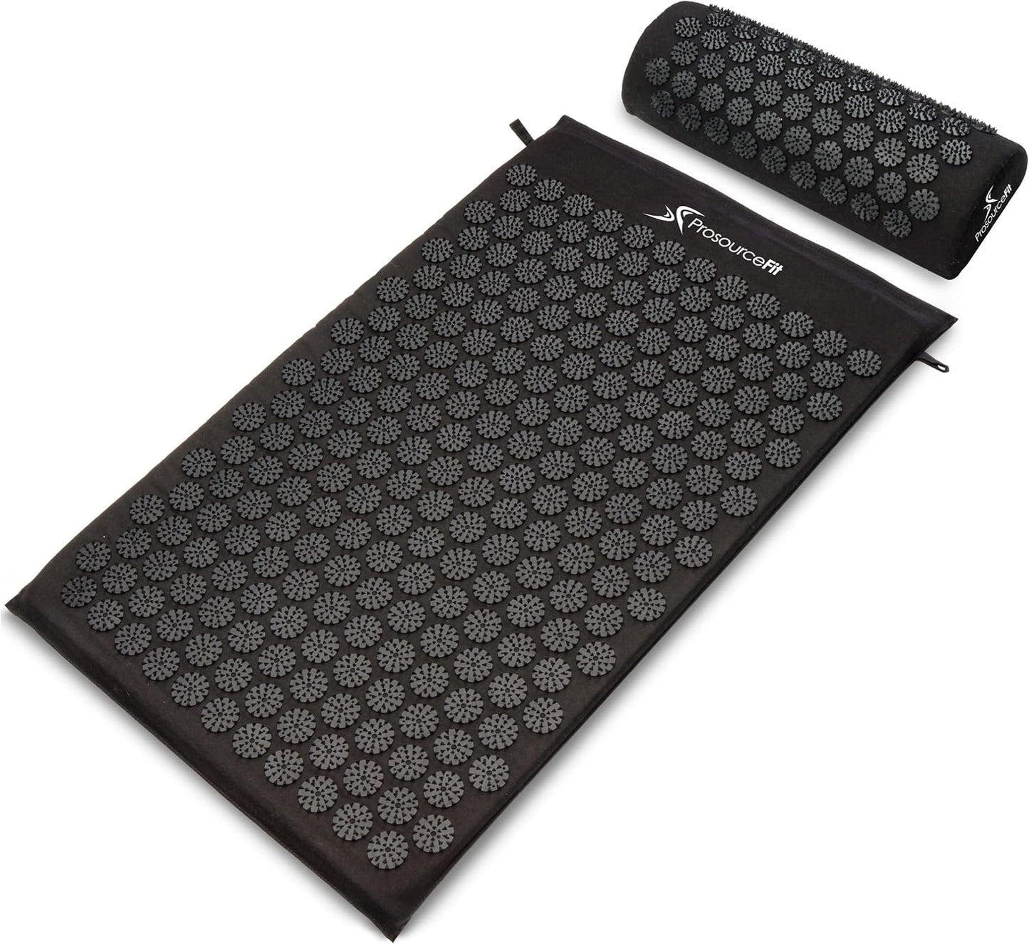 ProsourceFit Acupressure Mat and Pillow Set for Back/Neck Pain Relief and Muscle Relaxation, Grey