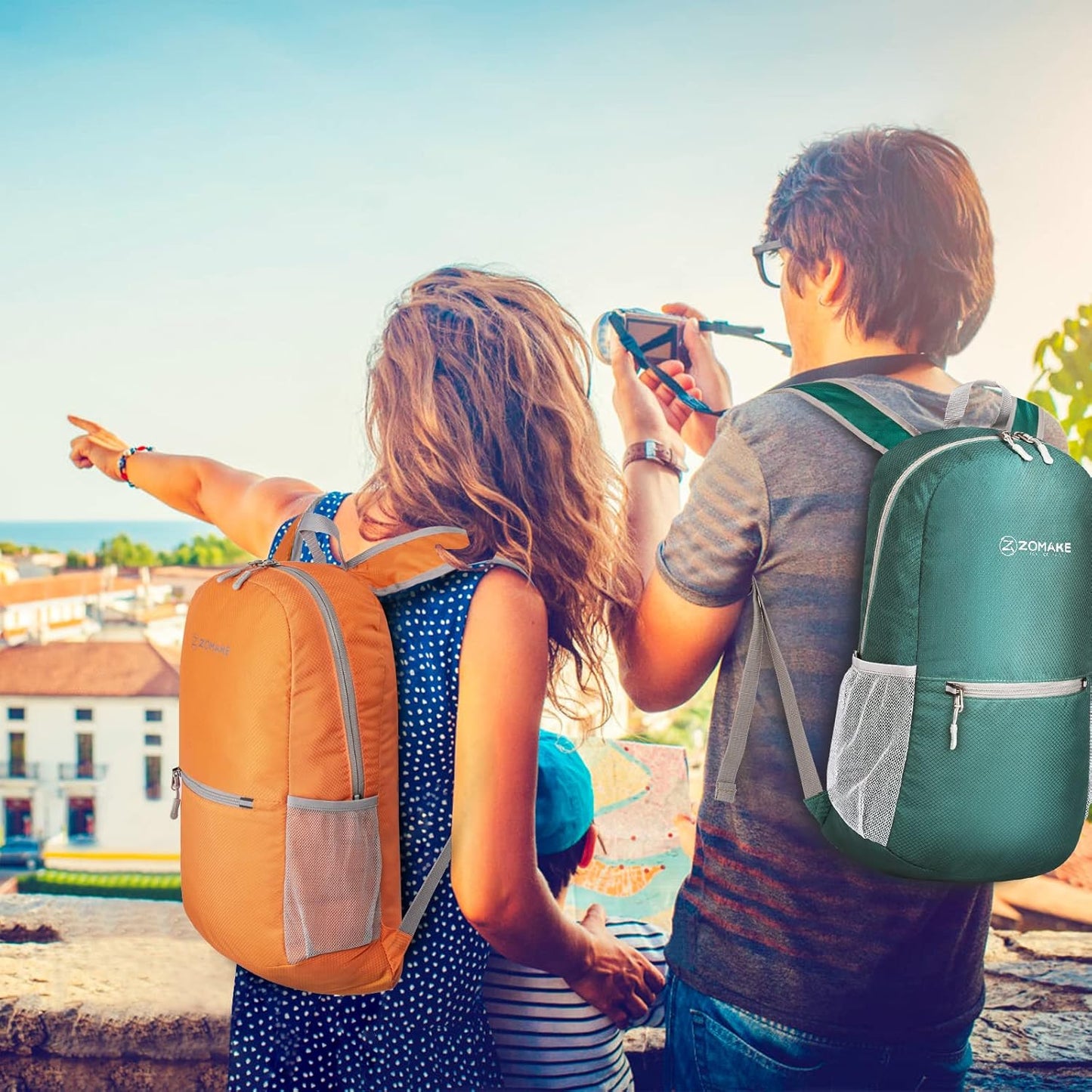 ZOMAKE Ultra Lightweight Hiking Backpack 20L, Packable Small Backpacks Water Resistant Daypack for Women Men(Orange)