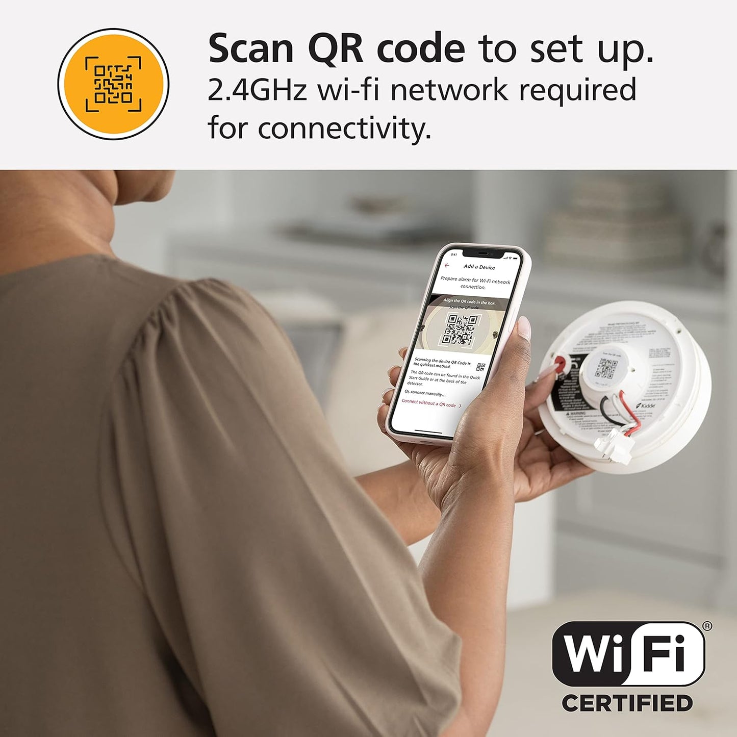 Kidde Smart Smoke Detector, WiFi, Alexa Compatible Device, Hardwired w/Battery Backup, Voice & App Alerts
