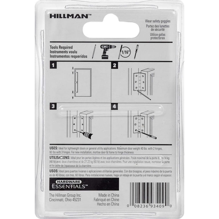 Light-Duty Narrow Hinge with Removable Pin – Brass Plated - Yalz Store