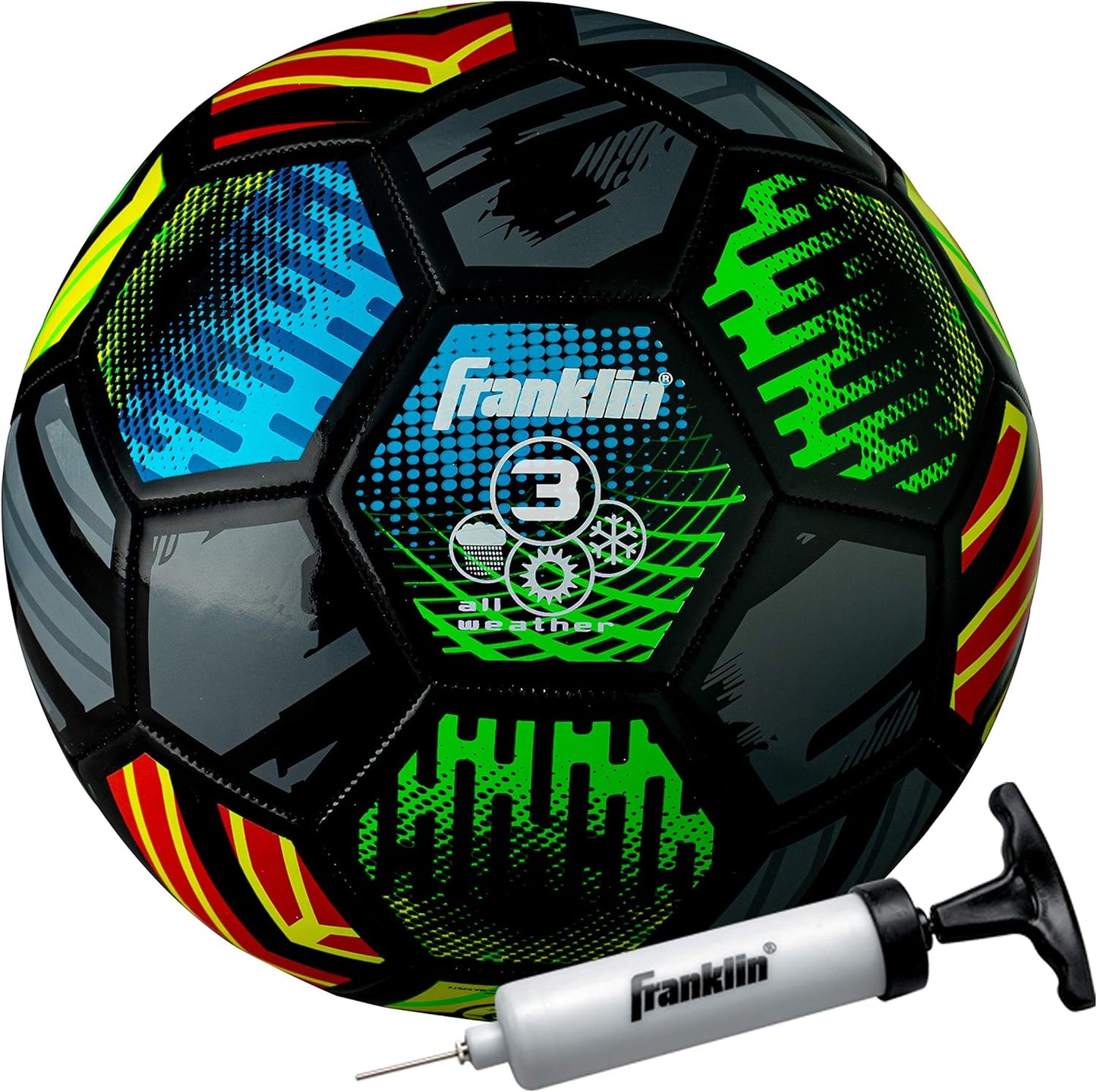 Franklin Sports Mystic Kids Soccer Ball - Size 3 Youth Soccer Ball - Soft Cover - Great for Kids and Toddlers - Air Pump Included, Size 3 - Ages 8 & Under