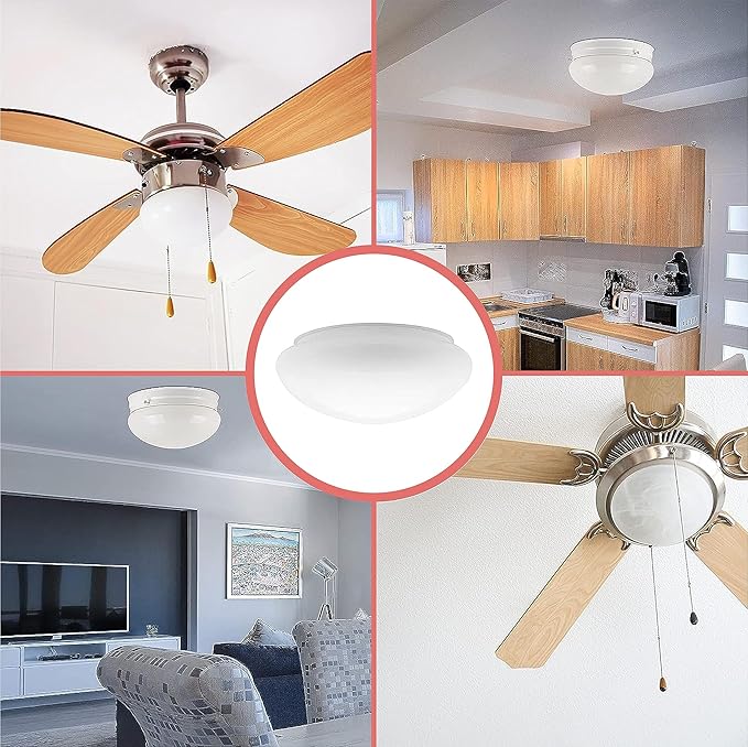 Aspen Creative 23608-01, 11" White Opal Mushroom Glass Shade For Ceiling Fixture, 11" Dia x 4" H/Fitter 9-3/4"