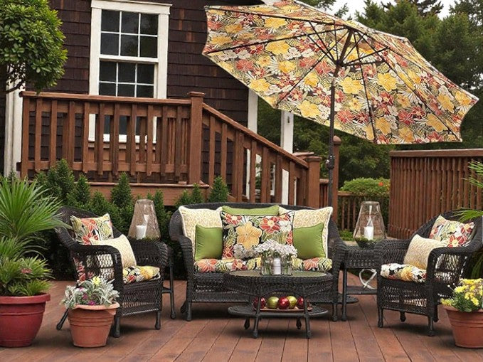 Pillow Perfect Tropic Floral Indoor/Outdoor Accent Throw Pillow, Plush Fill, Weather, and Fade Resistant, Throw - 16.5" x 16.5", Black/Green Clemens, 2 Count - Yalz Store