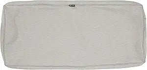 Classic Accessories Montlake Water-Resistant 48 x 18 x 3 Inch Outdoor Bench/Settee Cushion Slip Cover, Patio Furniture Swing Cushion Cover, Heather Grey, Patio Furniture Cushion Covers