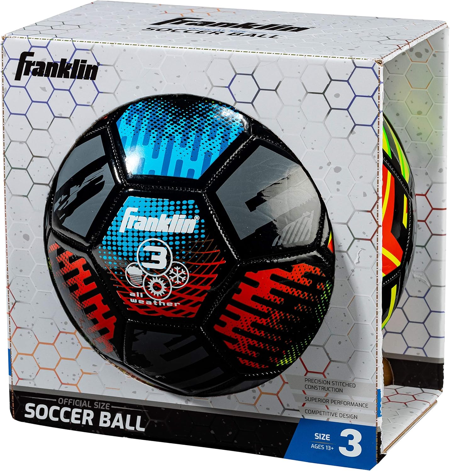 Franklin Sports Mystic Kids Soccer Ball - Size 3 Youth Soccer Ball - Soft Cover - Great for Kids and Toddlers - Air Pump Included, Size 3 - Ages 8 & Under