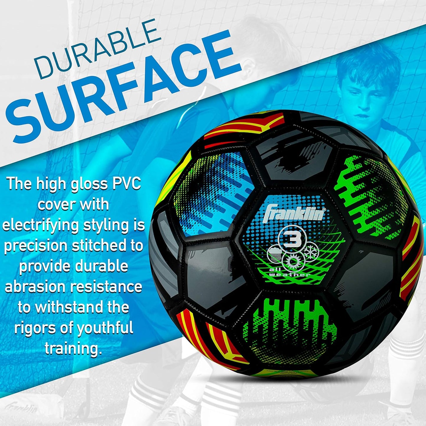 Franklin Sports Mystic Kids Soccer Ball - Size 3 Youth Soccer Ball - Soft Cover - Great for Kids and Toddlers - Air Pump Included, Size 3 - Ages 8 & Under