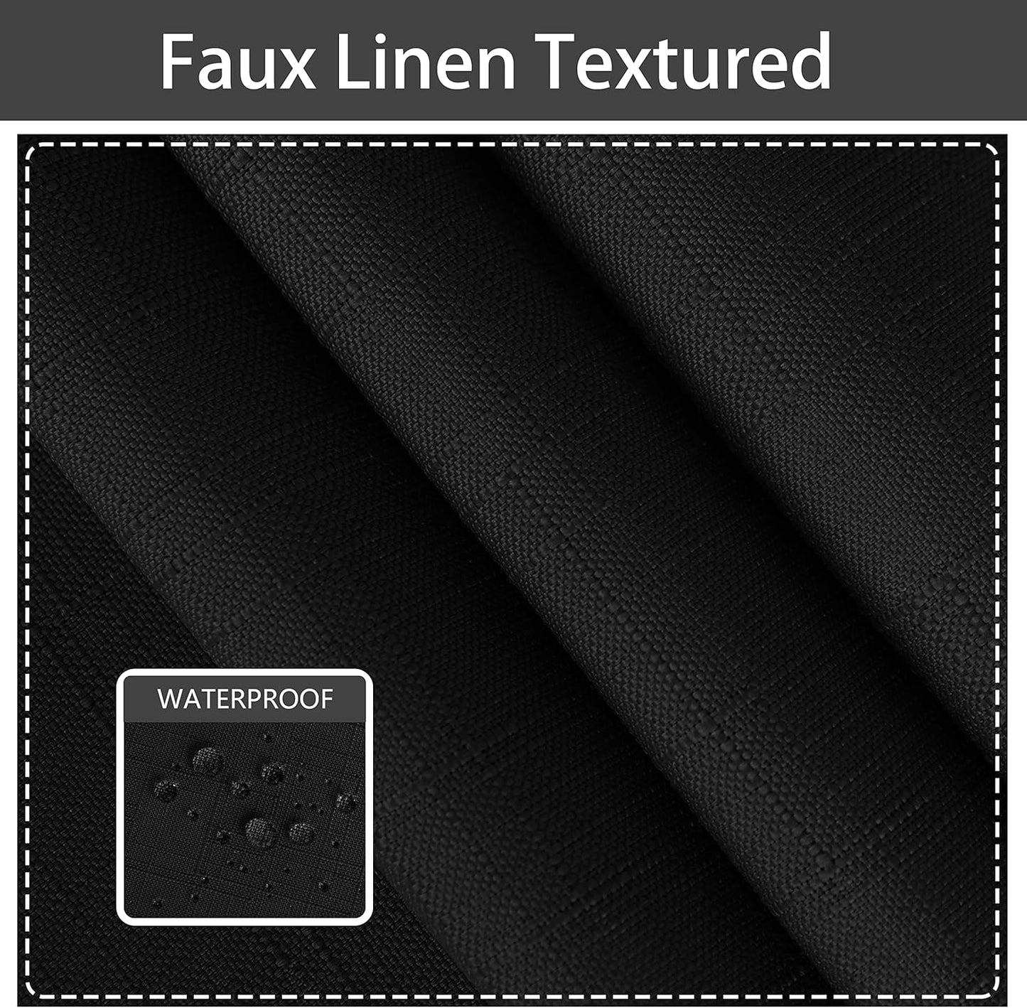 LORDTEX Linen Look Indoor/Outdoor Curtains, 52" W x 84" L, Teal, Set of 2 Panels Waterproof, Privacy, Sun Blocking Textured Grommet Curtains for Patio, Pergola, Porch, Deck, Lanai, and Cabana