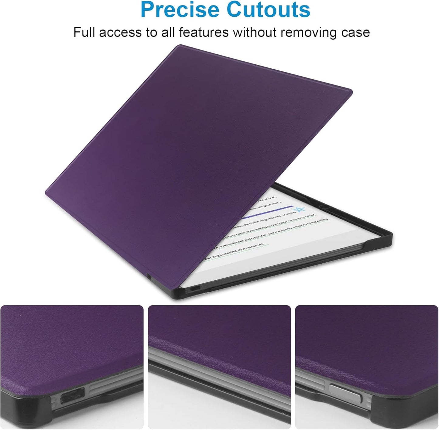 Slim Protective Case for reMarkable Paper Pro 11.8 Inch 2024 with Pen Holder & Auto Sleep/Wake – Purple - Yalz Store