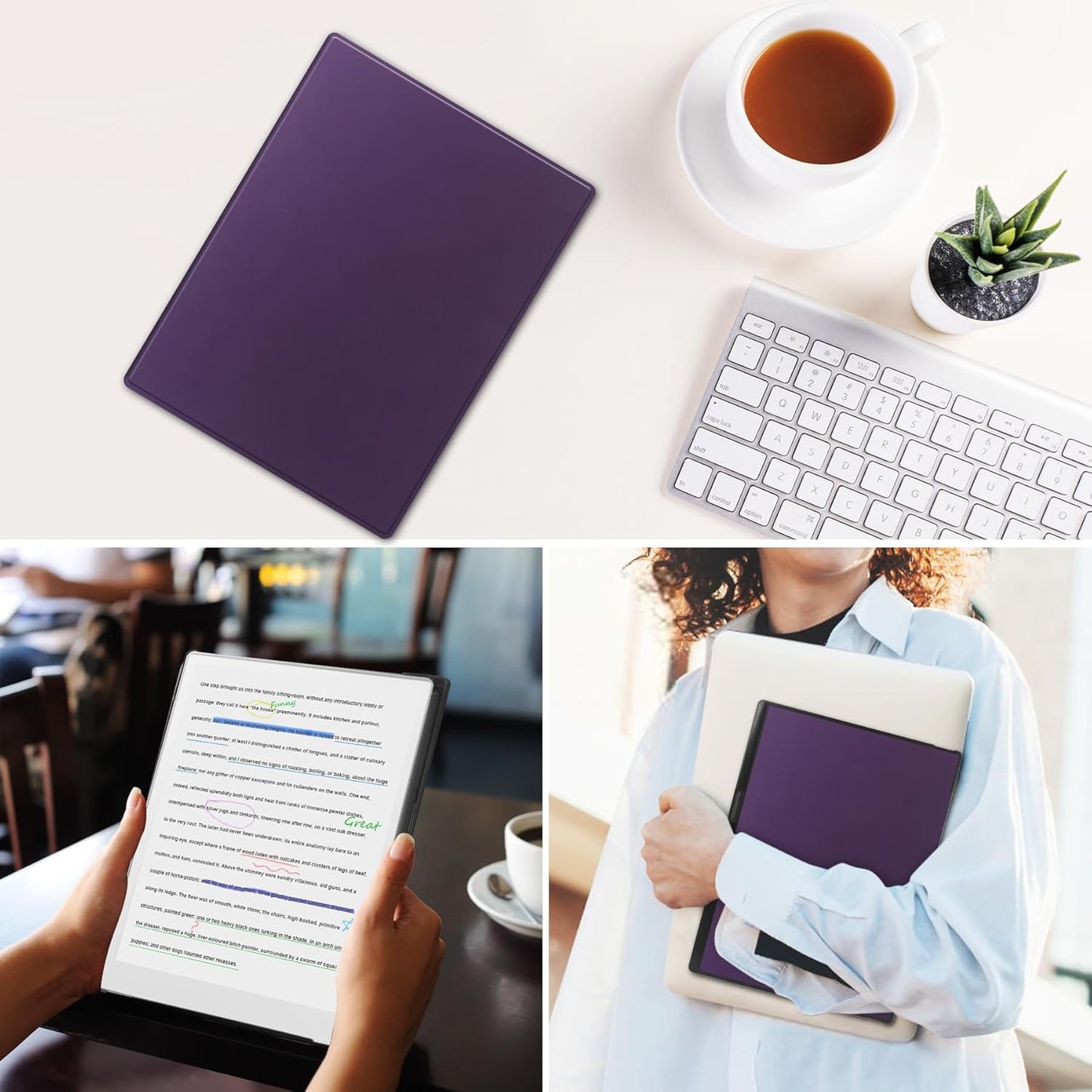 Slim Protective Case for reMarkable Paper Pro 11.8 Inch 2024 with Pen Holder & Auto Sleep/Wake – Purple - Yalz Store