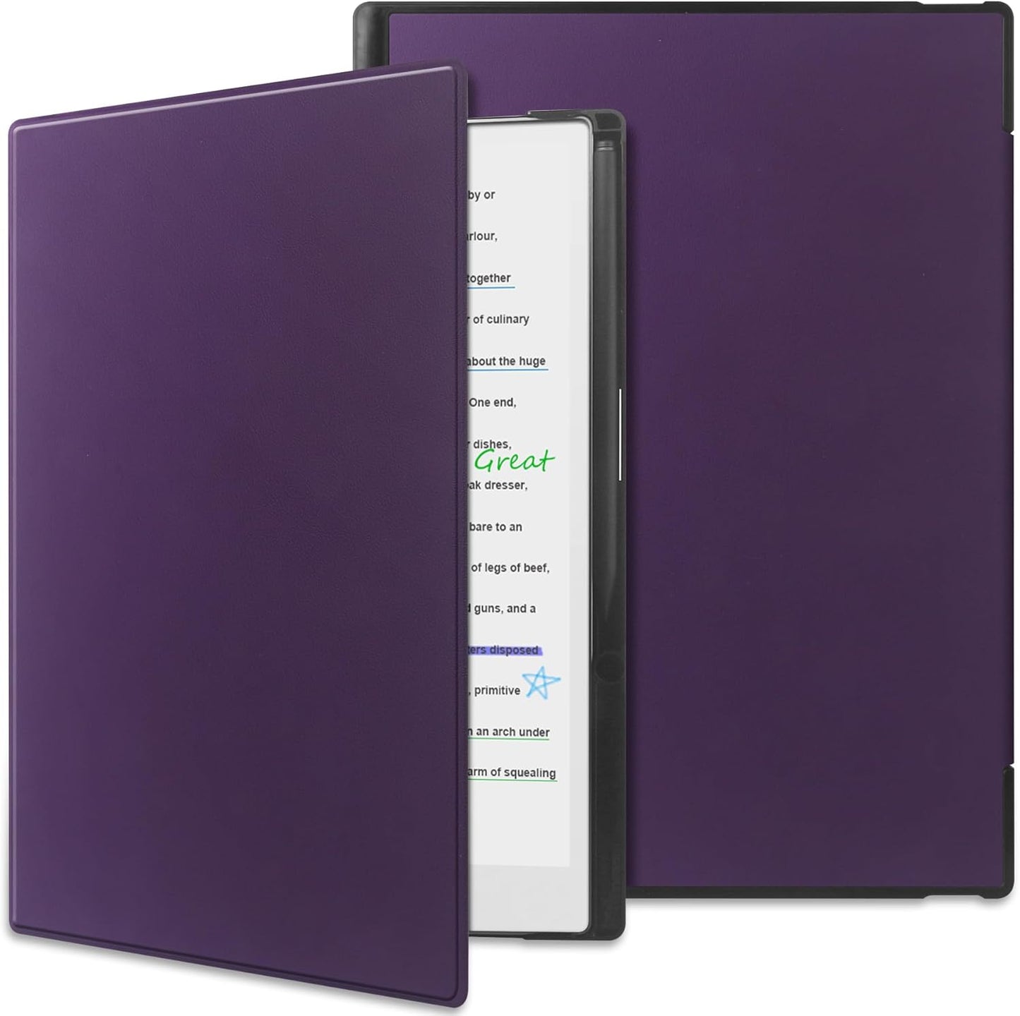 Slim Protective Case for reMarkable Paper Pro 11.8 Inch 2024 with Pen Holder & Auto Sleep/Wake – Purple - Yalz Store
