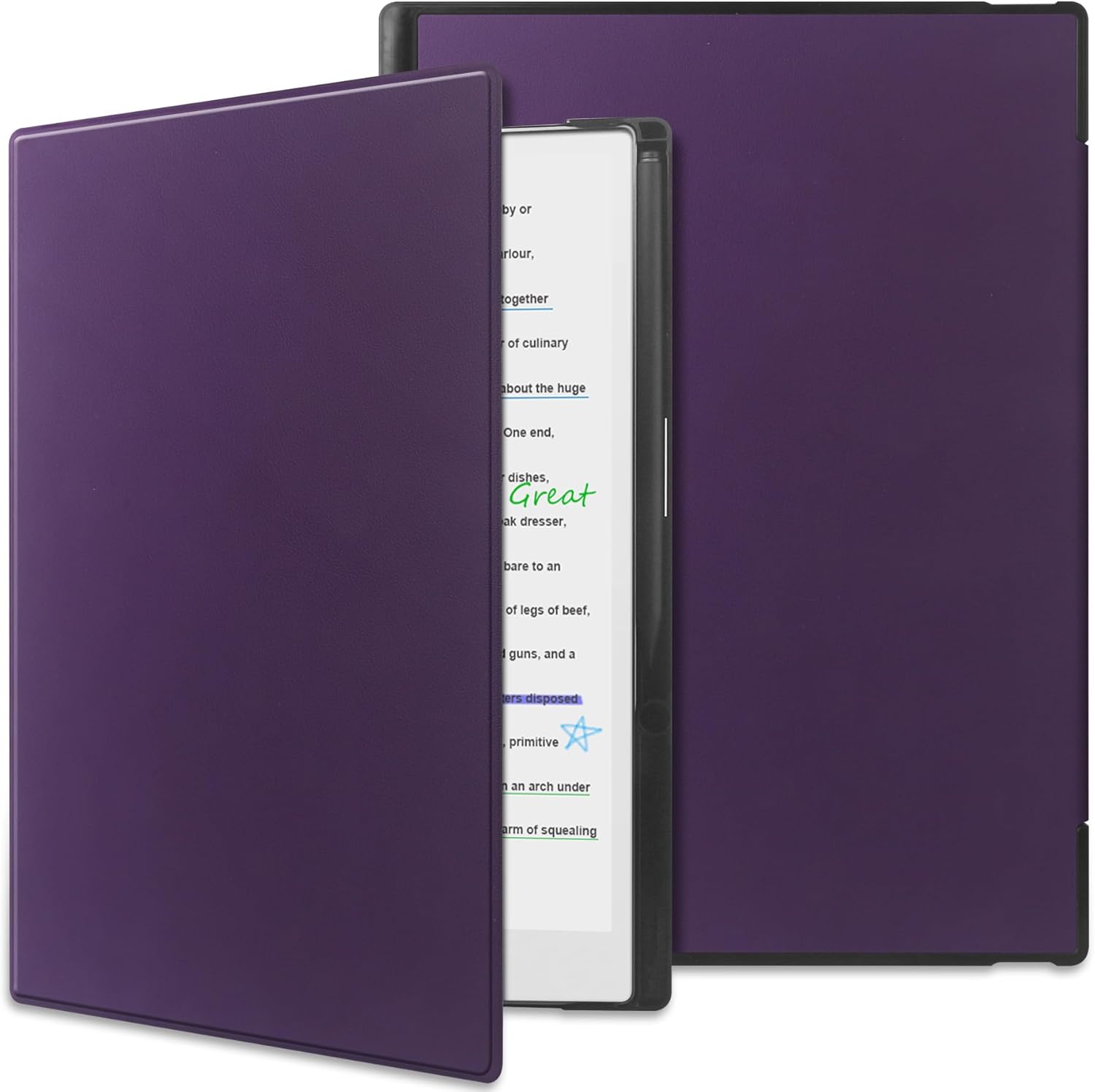 Slim Protective Case for reMarkable Paper Pro 11.8 Inch 2024 with Pen Holder & Auto Sleep/Wake – Purple - Yalz Store
