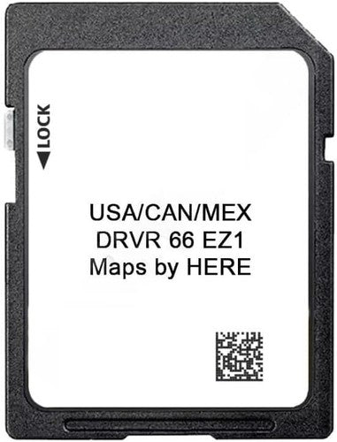 SD card with 'Maps by HERE' branding and text on a white background