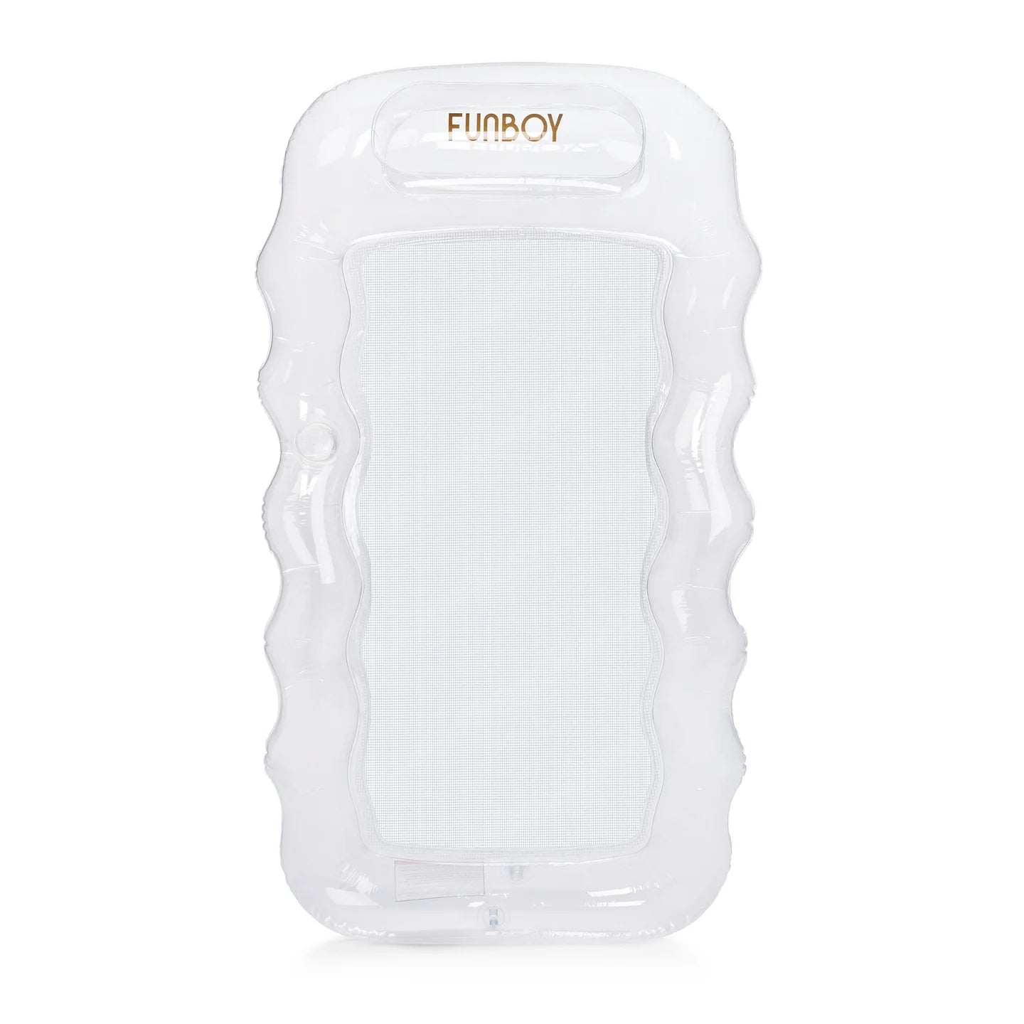 Clear Inflatable Mesh Pool Lounger with Pillow and Cup Holder - Yalz Store