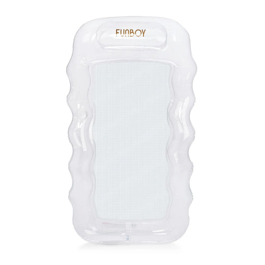 Clear Inflatable Mesh Pool Lounger with Pillow and Cup Holder - Yalz Store