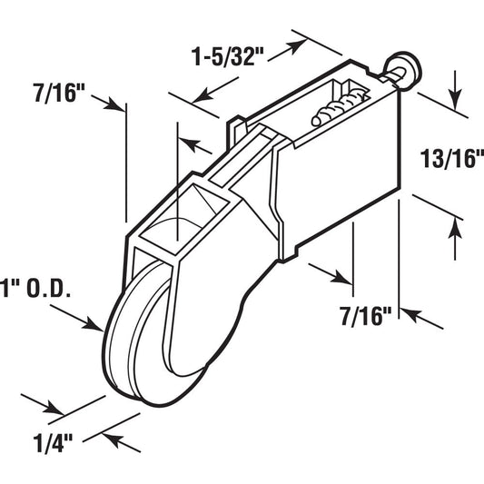 Generic Steel Spring Tension Roller Assembly – 1/4 in. Length x 1 in. Diameter - Yalz Store