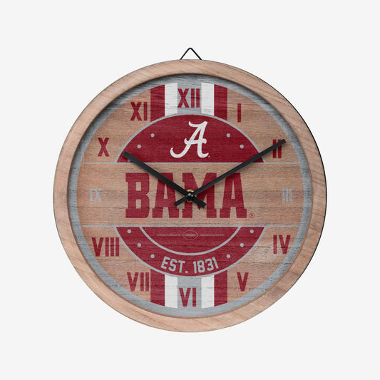 FOCO Alabama Crimson Tide NCAA Barrel Wall Clock