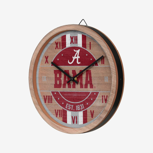 FOCO Alabama Crimson Tide NCAA Barrel Wall Clock