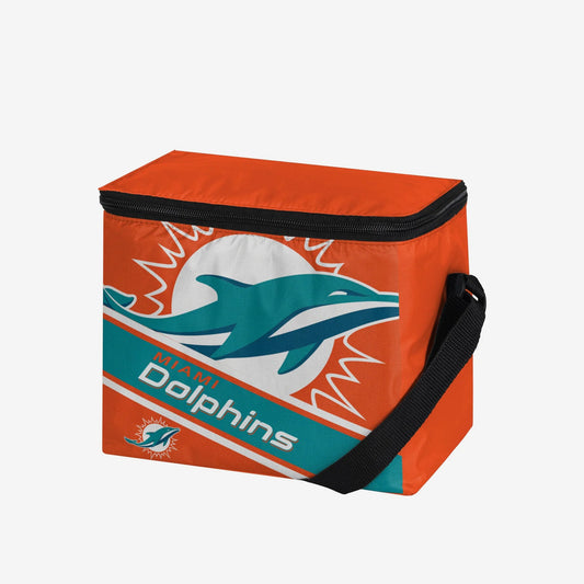 FOCO Miami Dolphins Big Logo Stripe 6 Pack Cooler