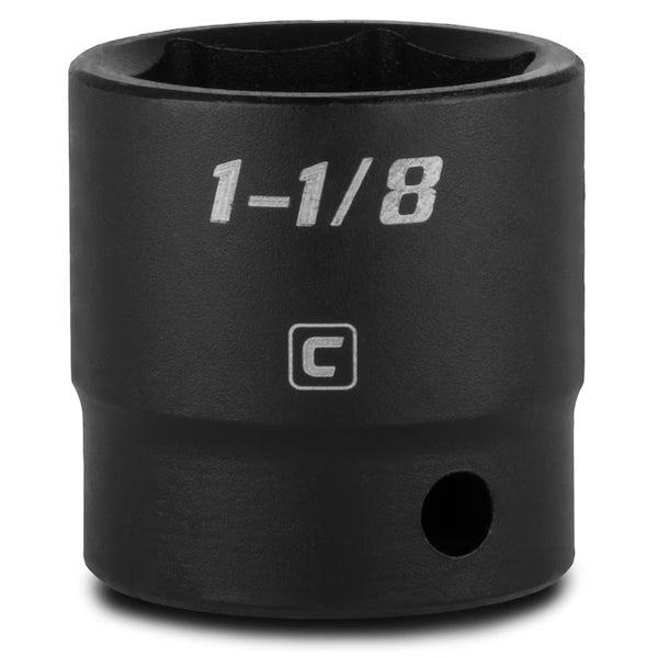 1-1/8 Inch Heavy-Duty Impact Socket – Black Phosphate Finish – Industrial Grade 6-Point Drive for Power Wrenches