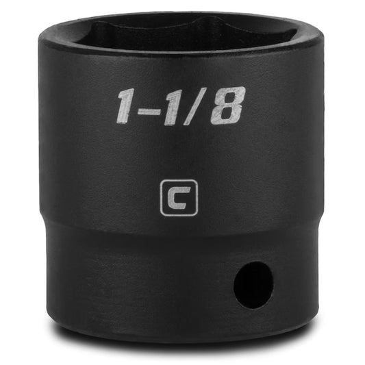 1-1/8 Inch Heavy-Duty Impact Socket – Black Phosphate Finish – Industrial Grade 6-Point Drive for Power Wrenches