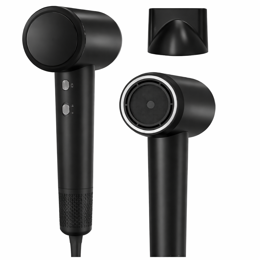 High-Speed Hair Dryer 160,000 RPM – Professional Ionic Blow Dryer with Brushless Motor, Fast Drying, Thermo-Control, Low Noise, Lightweight Design, Diffuser & Nozzle Included - Yalz Store