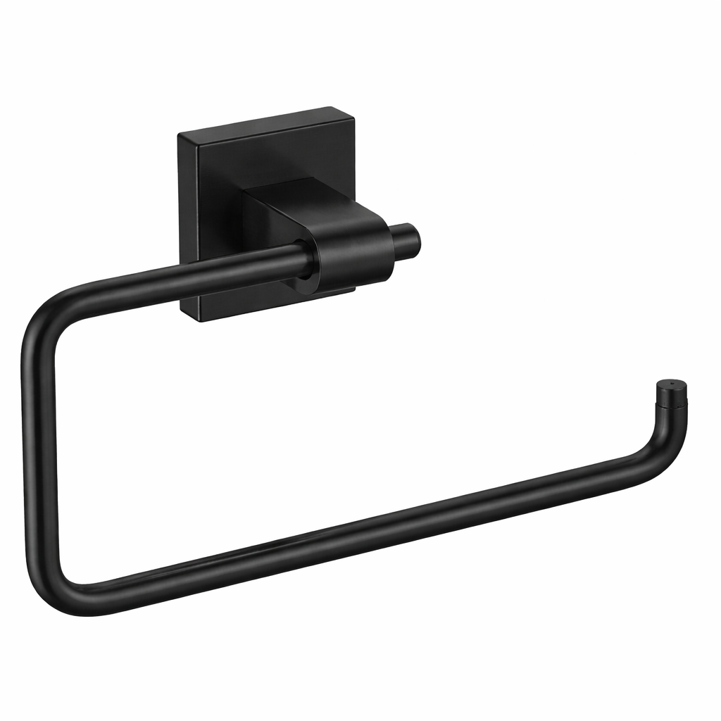 Bathroom Toilet Paper Holder, Stainless Steel Rustproof Wall Mounted Toilet Roll Holder for Bathroom & Kitchen, Matte Black (1 Pack) - Yalz Store