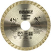DEWALT DW4725 Diamond Saw Blade, 4.5 In, Continuous Rim, Masonry