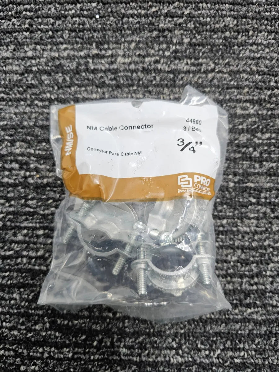3/4-inch NM/SE Cable Connector - Heavy Duty Two-Screw Clamp Design (3-Pack)