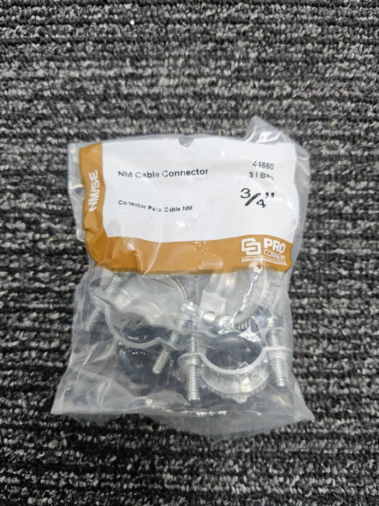 3/4-inch NM/SE Cable Connector - Heavy Duty Two-Screw Clamp Design (3-Pack)