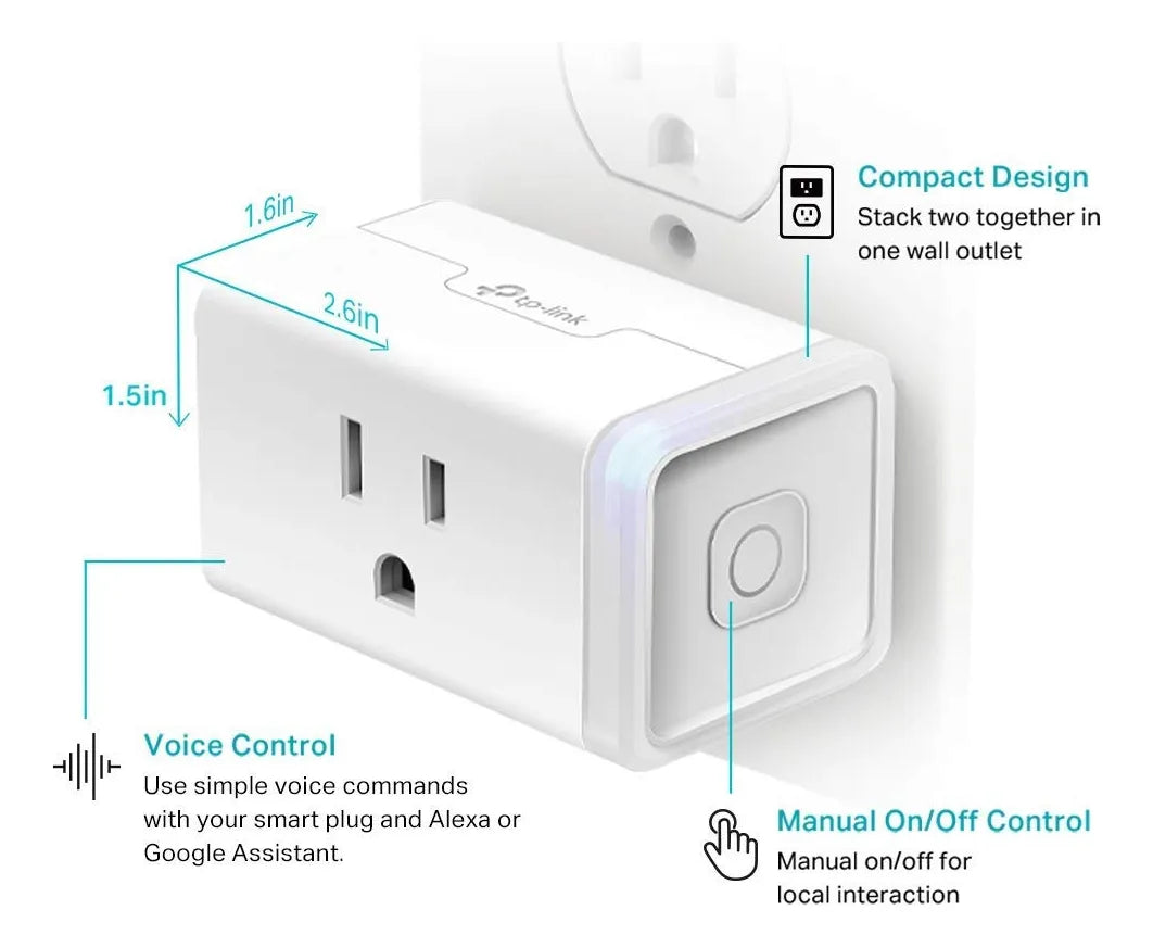Smart Wi-Fi Outlet Plug 2-Pack – Remote Control & Voice Activated Wireless Home Automation - Yalz Store