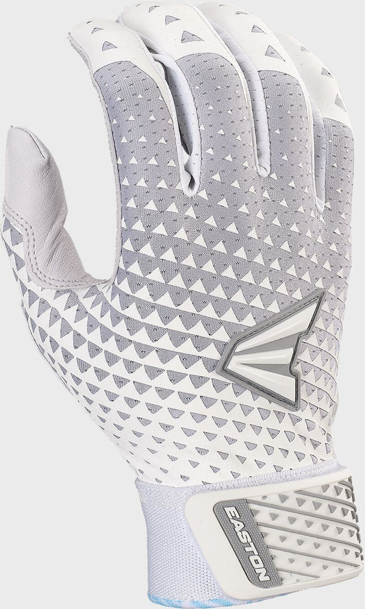 Easton | GHOST NX Fastpitch Softball Batting Gloves | Adult Medium | White/Silver