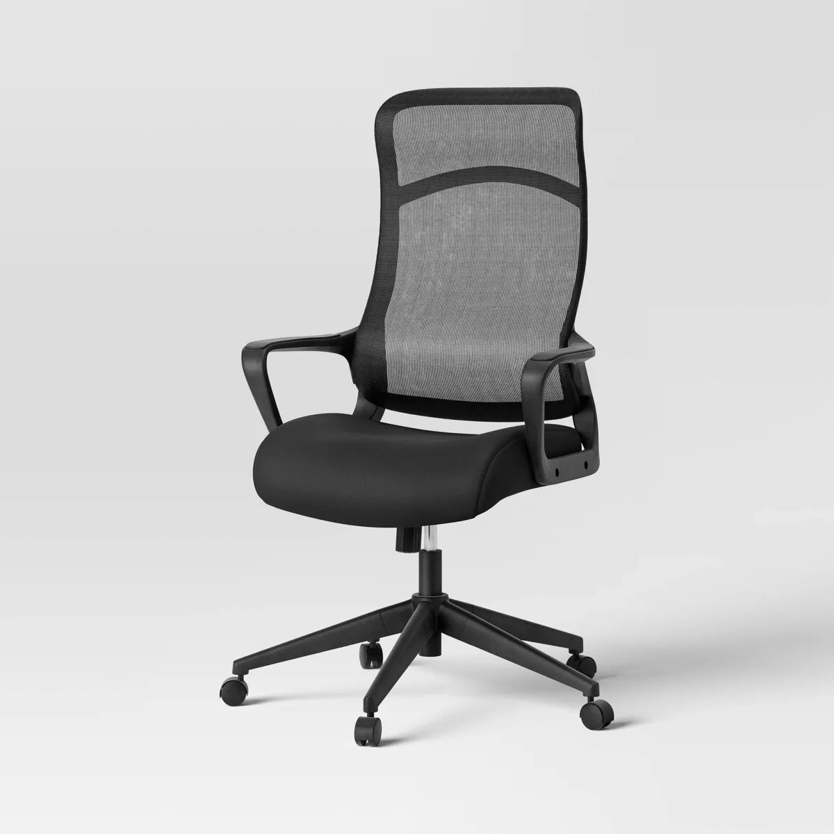 Comfort Dorm Office Chair Black - Room Essentials: Ergonomic, Adjustable, Mesh Back, 5-Wheel Base