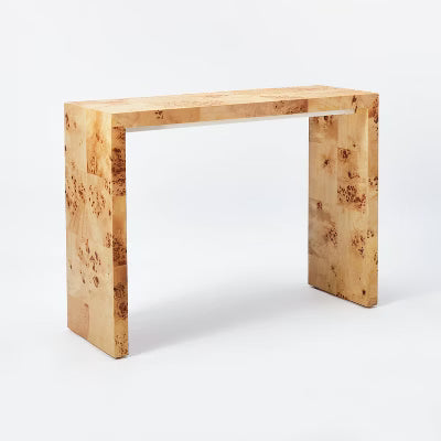 Ogden Burled Wood Console Table Brown (KD) - Threshold designed with Studio McGee: Entryway Furniture, Burlwood Accent