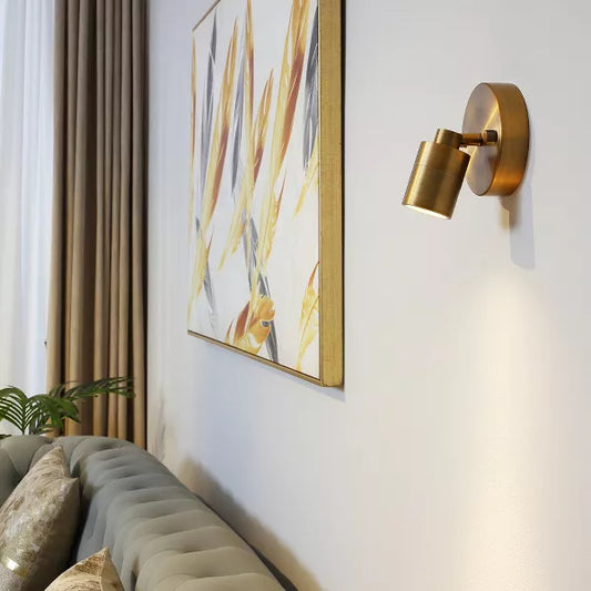 VidaLite Shura - Brushed Brass Integrated LED Spot Light w/Adjustable Head, Fully Rotatable Ceiling Light, 3000k, 490 Lumens