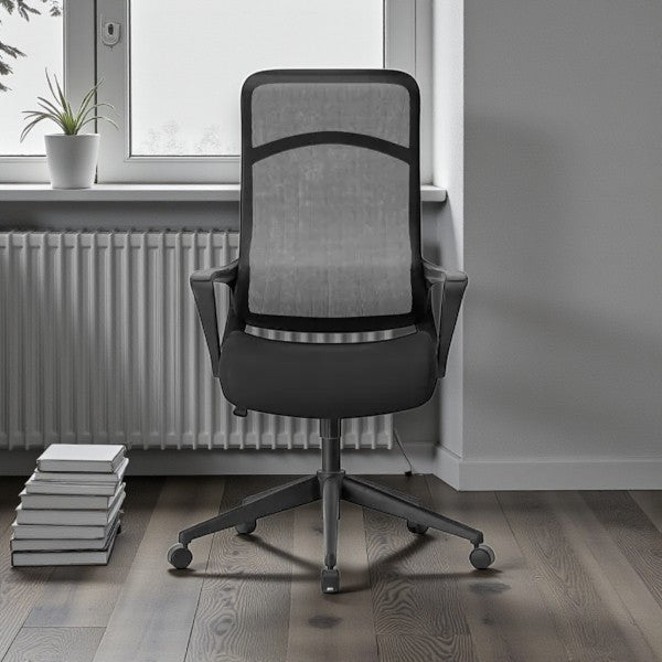 Comfort Dorm Office Chair Black - Room Essentials: Ergonomic, Adjustable, Mesh Back, 5-Wheel Base - Yalz Store