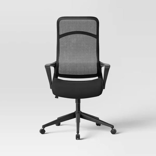 Comfort Dorm Office Chair Black - Room Essentials: Ergonomic, Adjustable, Mesh Back, 5-Wheel Base